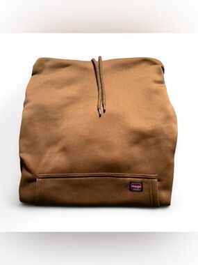 Wrangler Caramel Brown Pullover Hoodie with Logo Patch